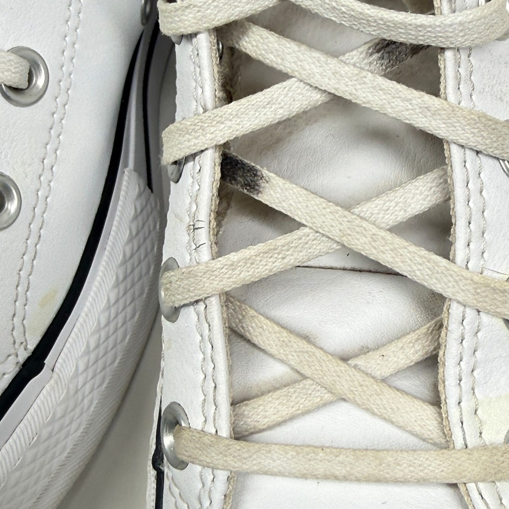 Converse Chuck Taylor All Star Women's Platform Hi White Leather Sneakers Size 9 - Picture 5 of 11